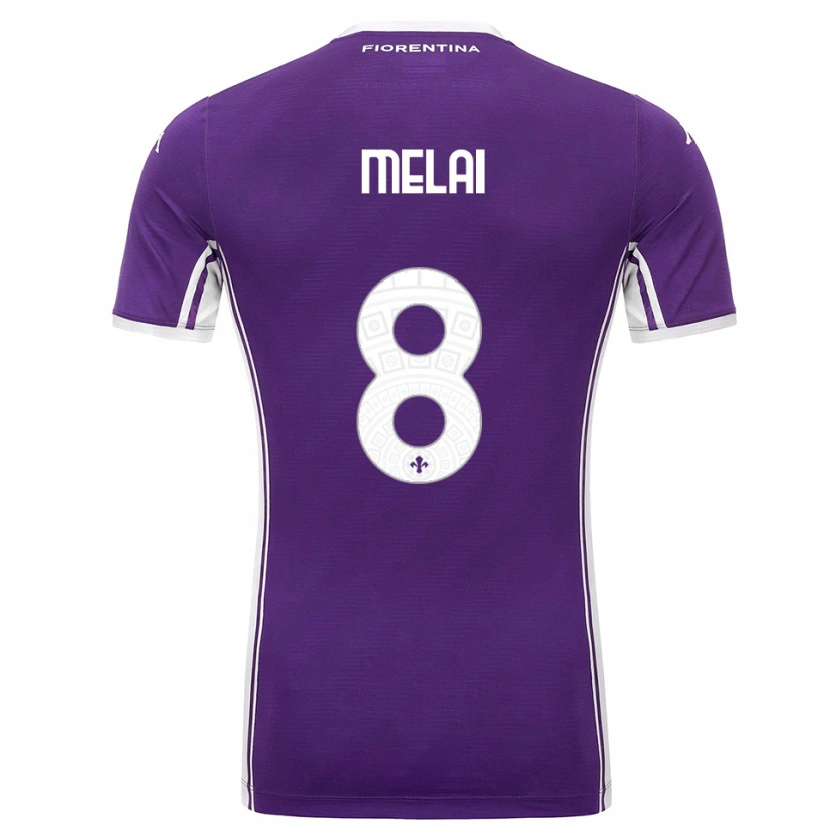 Danxen Uomo Maglia Christian Melai #8 Viola Bianco Kit Gara Home 2025/26 Maglietta