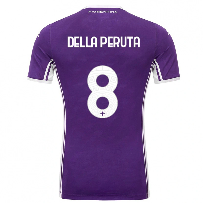 Danxen Uomo Maglia Victoria Della Peruta #8 Viola Bianco Kit Gara Home 2025/26 Maglietta