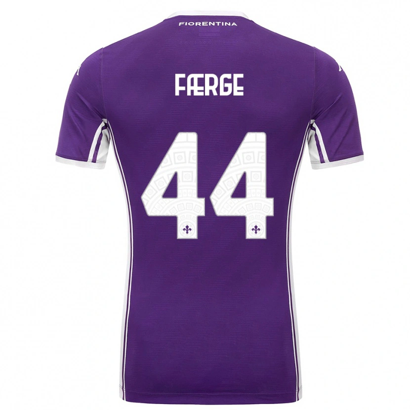 Danxen Uomo Maglia Emma Skou Færge #44 Viola Bianco Kit Gara Home 2025/26 Maglietta