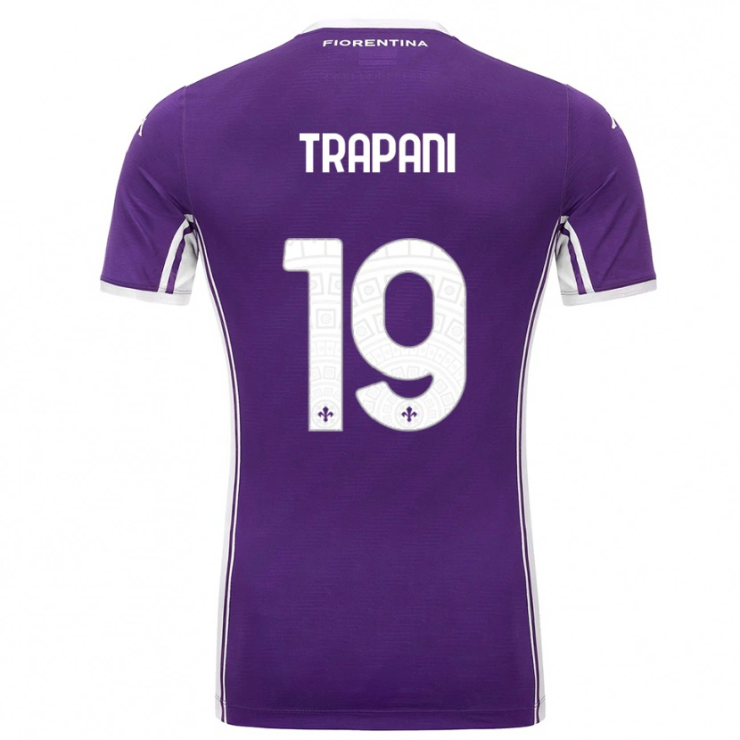 Danxen Uomo Maglia Niccolò Trapani #19 Viola Bianco Kit Gara Home 2025/26 Maglietta