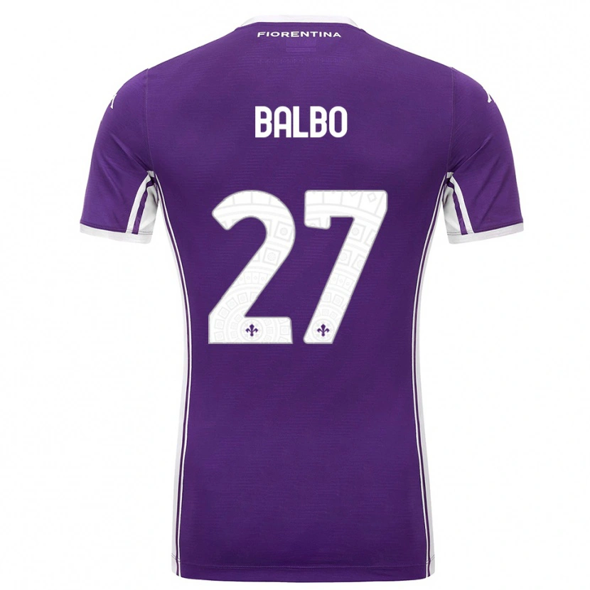 Danxen Uomo Maglia Luis Balbo #27 Viola Bianco Kit Gara Home 2025/26 Maglietta