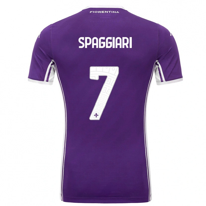 Danxen Uomo Maglia Riccardo Spaggiari #7 Viola Bianco Kit Gara Home 2025/26 Maglietta