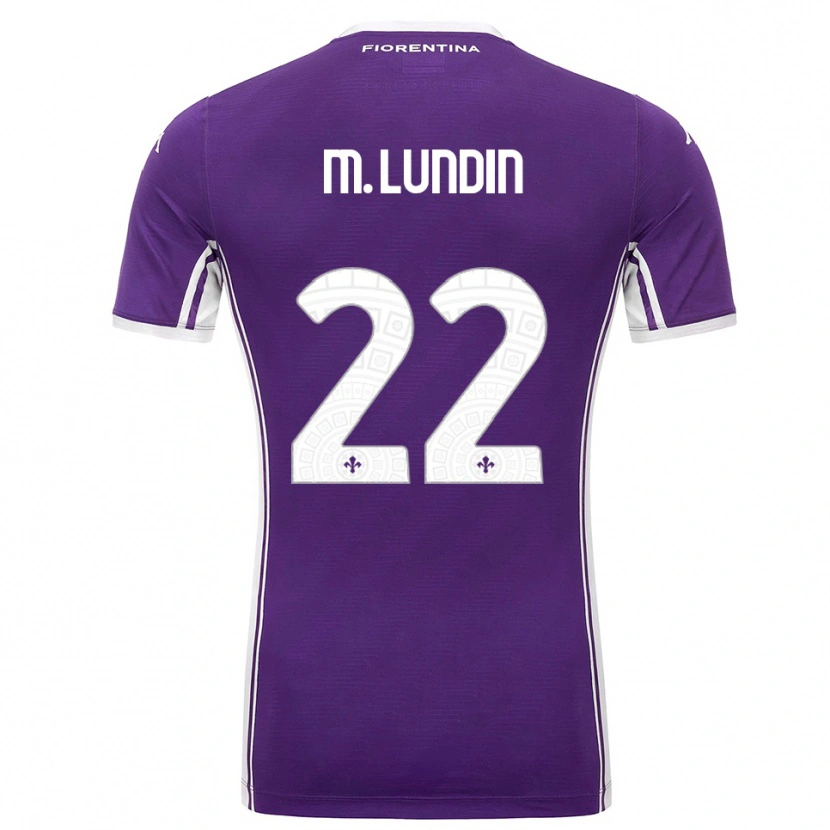Danxen Uomo Maglia Karin Maria Lundin #22 Viola Bianco Kit Gara Home 2025/26 Maglietta