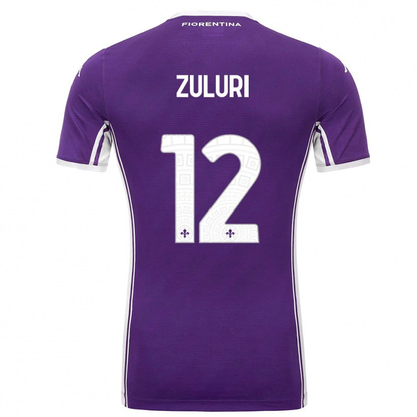 Danxen Uomo Maglia Athena Zuluri #12 Viola Bianco Kit Gara Home 2025/26 Maglietta
