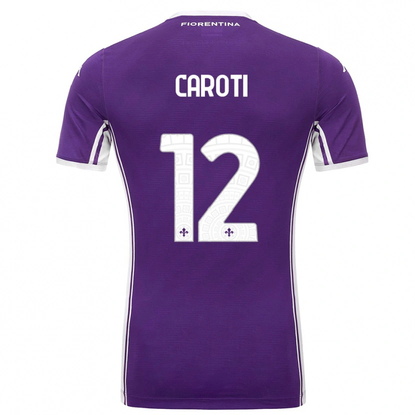 Danxen Uomo Maglia Filippo Caroti #12 Viola Bianco Kit Gara Home 2025/26 Maglietta