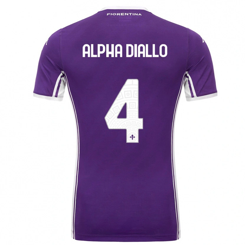 Danxen Uomo Maglia Mamadou Alpha Diallo #4 Viola Bianco Kit Gara Home 2025/26 Maglietta