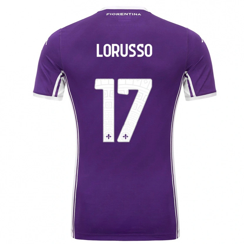 Danxen Uomo Maglia Angelo Lorusso #17 Viola Bianco Kit Gara Home 2025/26 Maglietta