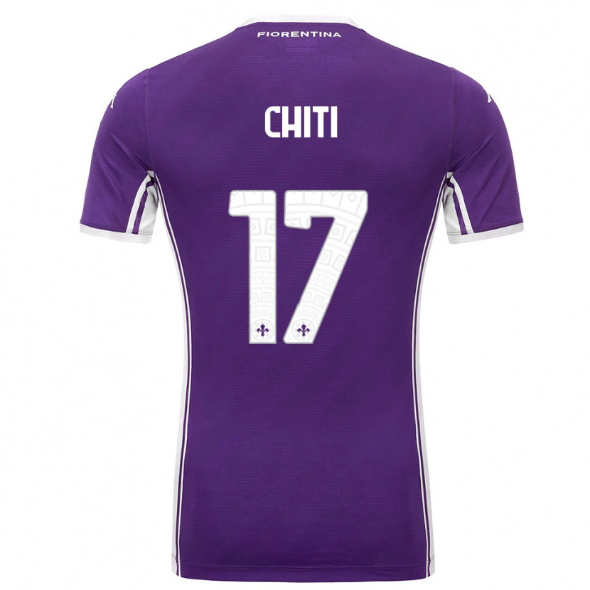 Danxen Uomo Maglia Alessio Chiti #17 Viola Bianco Kit Gara Home 2025/26 Maglietta