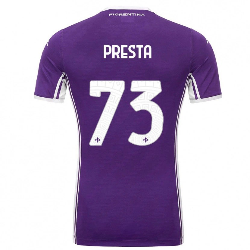 Danxen Uomo Maglia Francesco Presta #73 Viola Bianco Kit Gara Home 2025/26 Maglietta