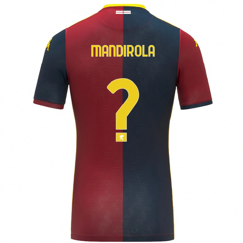 Danxen Uomo Maglia Gabriele Mandirola #0 Rosso Blu Royal Kit Gara Home 2025/26 Maglietta