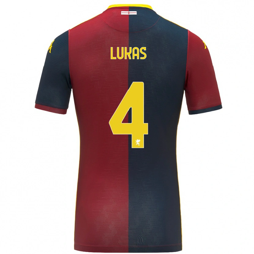 Danxen Uomo Maglia Deividas Lukas #4 Rosso Blu Royal Kit Gara Home 2025/26 Maglietta