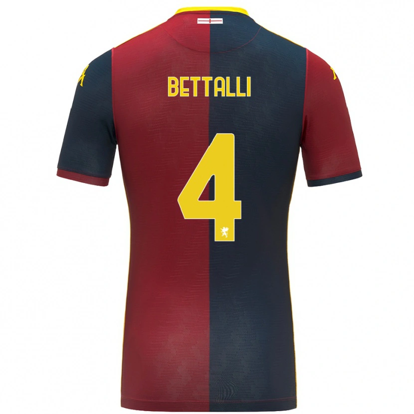 Danxen Uomo Maglia Giorgia Bettalli #4 Rosso Blu Royal Kit Gara Home 2025/26 Maglietta