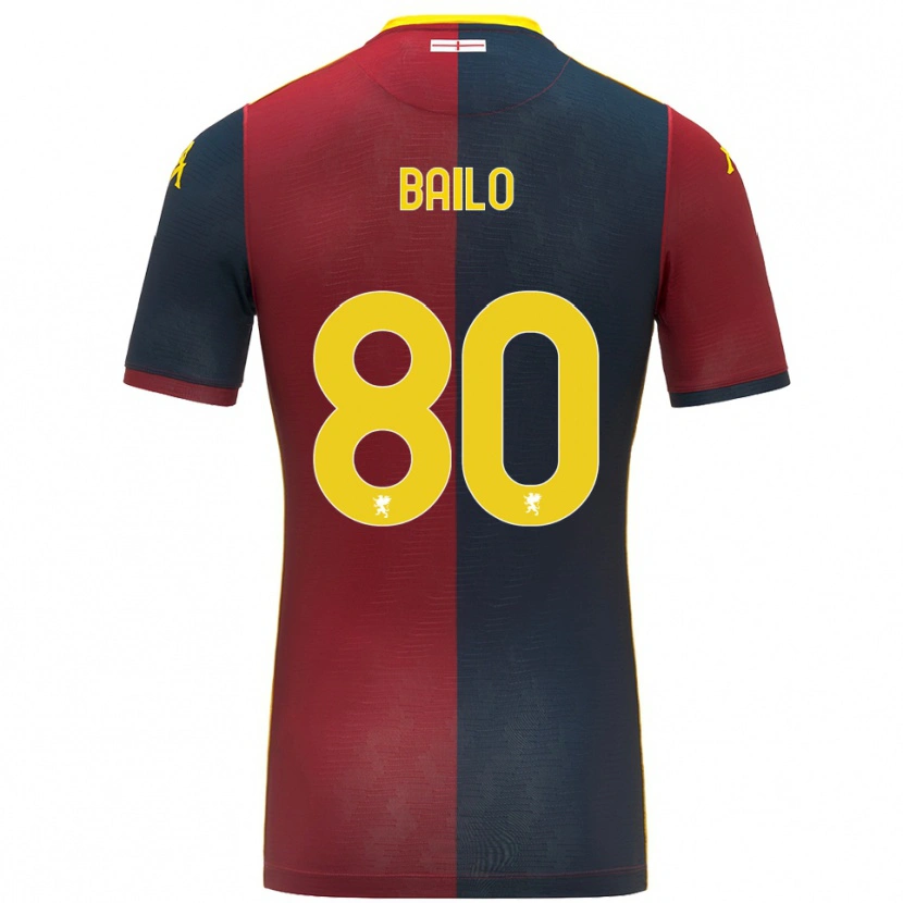 Danxen Uomo Maglia Giorgio Bailo #80 Rosso Blu Royal Kit Gara Home 2025/26 Maglietta