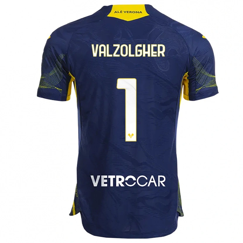 Danxen Uomo Maglia Chiara Valzolgher #1 Blu Navy Giallo Kit Gara Home 2025/26 Maglietta