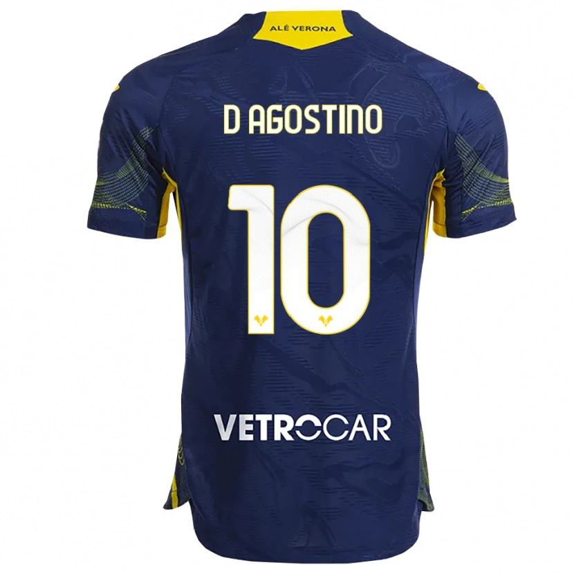 Danxen Uomo Maglia Samuele D'agostino #10 Blu Navy Giallo Kit Gara Home 2025/26 Maglietta