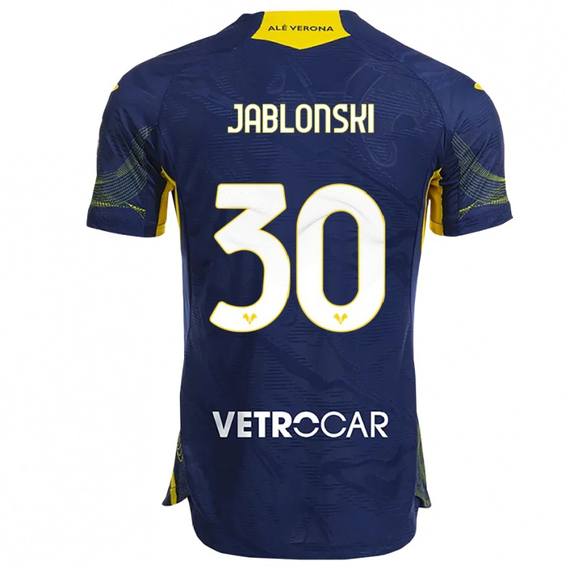 Danxen Uomo Maglia Darvin Jablonski #30 Blu Navy Giallo Kit Gara Home 2025/26 Maglietta