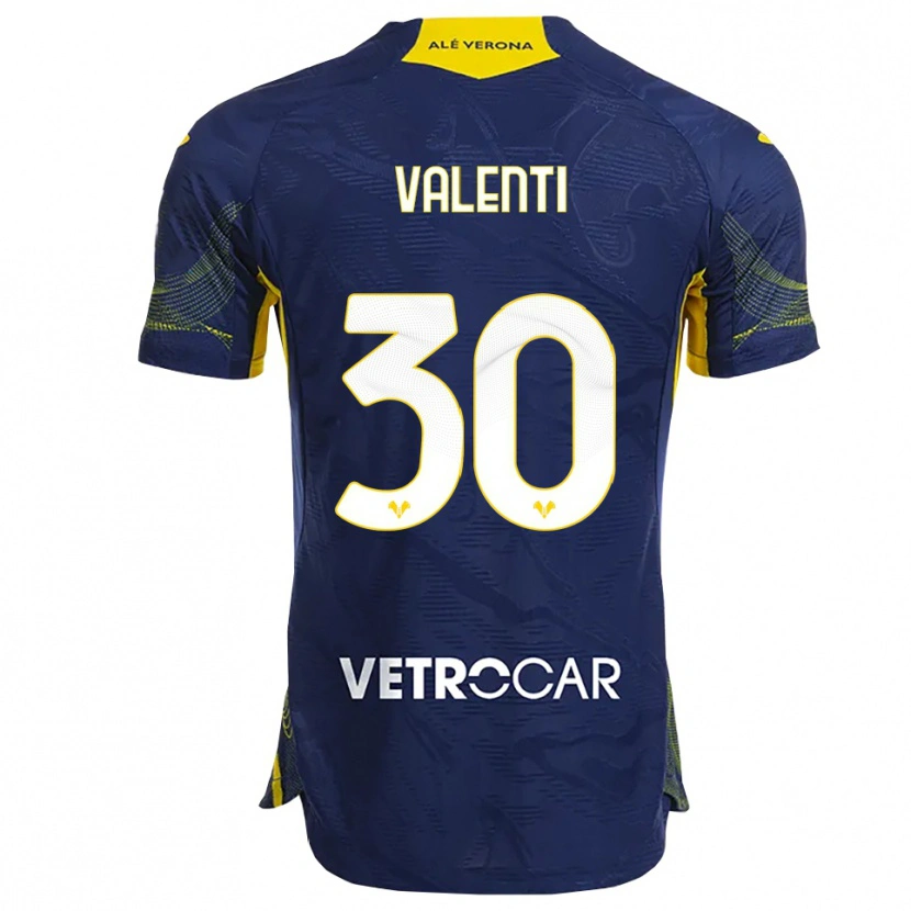 Danxen Uomo Maglia Francesco Valenti #30 Blu Navy Giallo Kit Gara Home 2025/26 Maglietta