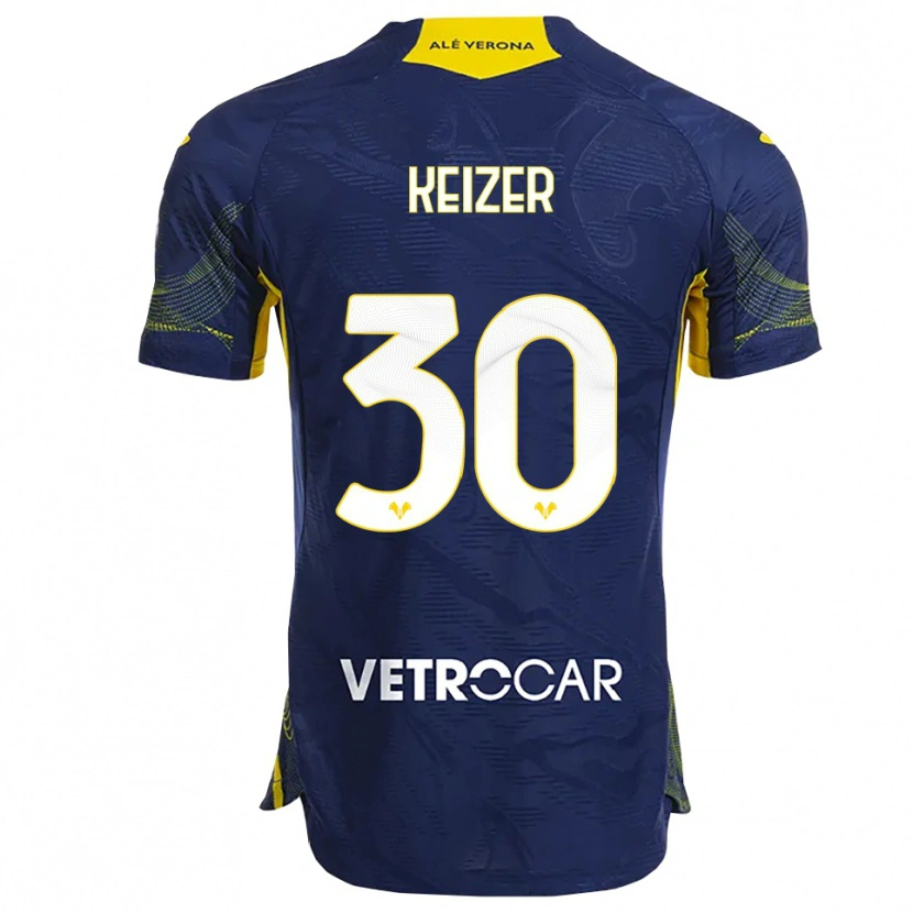 Danxen Uomo Maglia Fanny Keizer #30 Blu Navy Giallo Kit Gara Home 2025/26 Maglietta