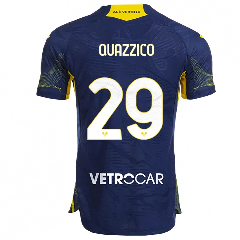 Danxen Uomo Maglia Francesca Quazzico #29 Blu Navy Giallo Kit Gara Home 2025/26 Maglietta