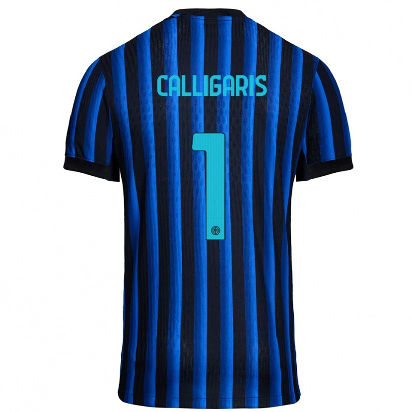 Danxen Uomo Maglia Alessandro Calligaris #1 Nero Blu Kit Gara Home 2025/26 Maglietta