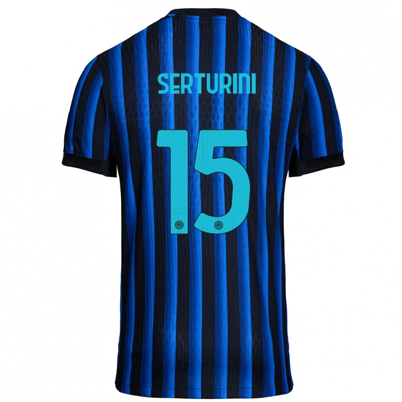 Danxen Uomo Maglia Annamaria Serturini #15 Nero Blu Kit Gara Home 2025/26 Maglietta