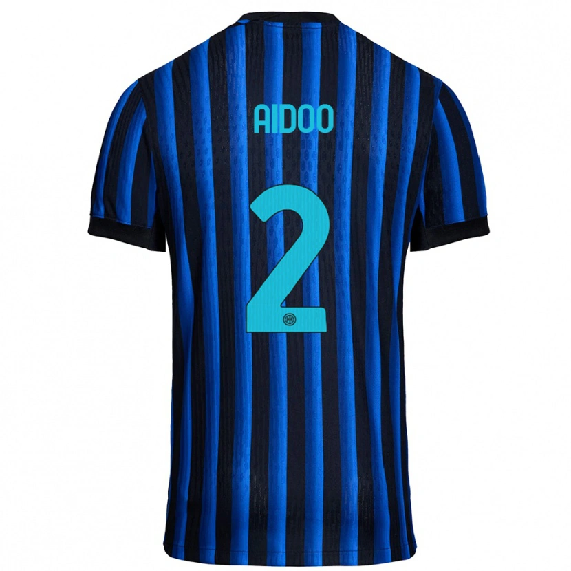 Danxen Uomo Maglia Mike Aidoo #2 Nero Blu Kit Gara Home 2025/26 Maglietta