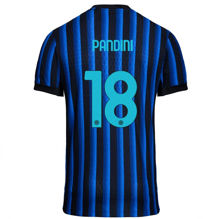 Danxen Uomo Maglia Marta Pandini #18 Nero Blu Kit Gara Home 2025/26 Maglietta