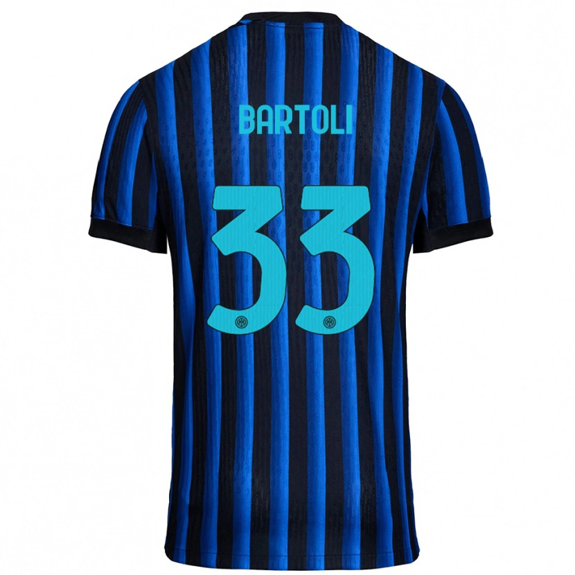 Danxen Uomo Maglia Elisa Bartoli #33 Nero Blu Kit Gara Home 2025/26 Maglietta