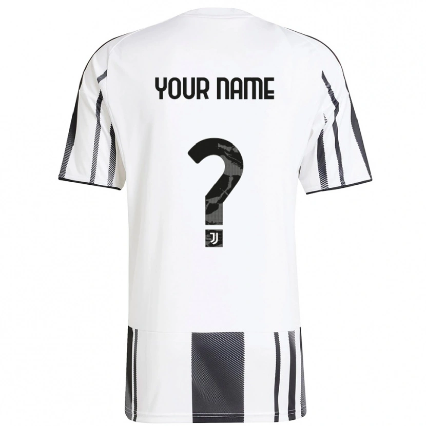 Danxen Uomo Maglia Il Tuo Nome #0 Bianco Nero Kit Gara Home 2025/26 Maglietta