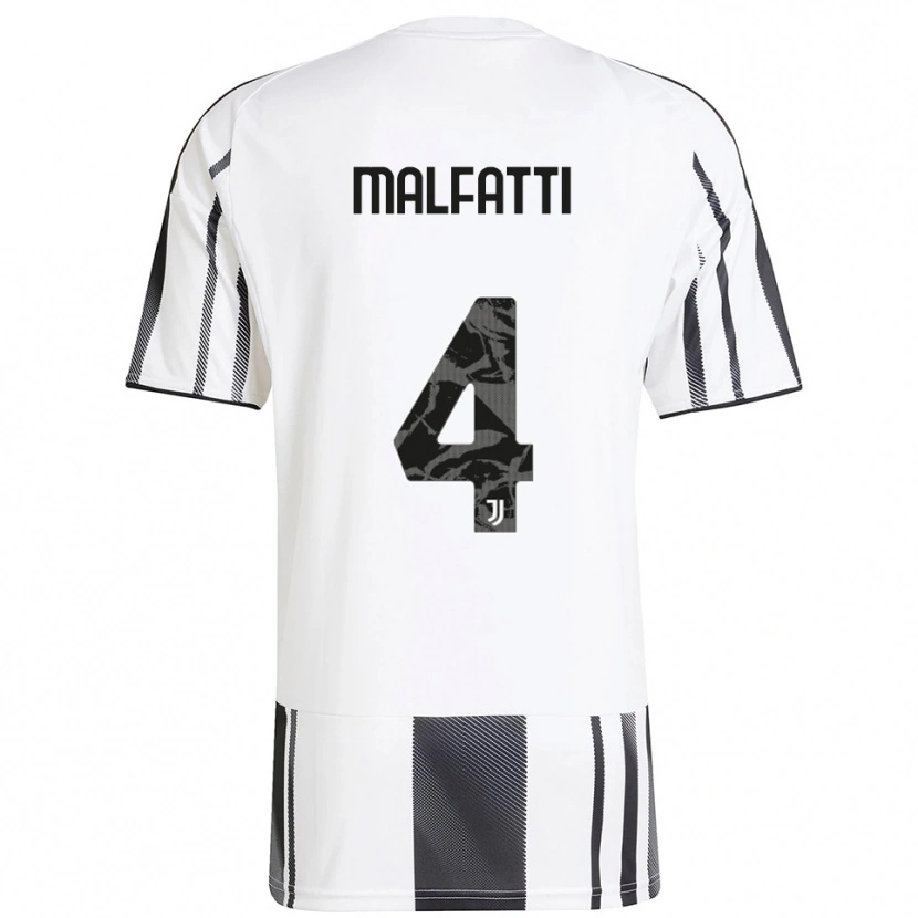 Danxen Uomo Maglia Tiago Malfatti #4 Bianco Nero Kit Gara Home 2025/26 Maglietta