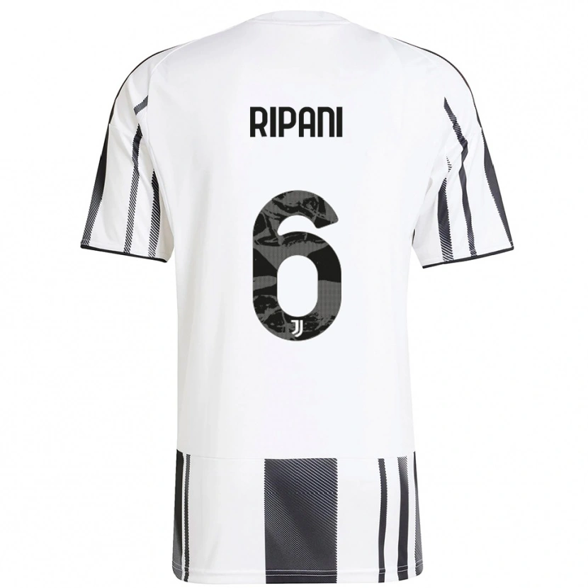 Danxen Uomo Maglia Diego Ripani #6 Bianco Nero Kit Gara Home 2025/26 Maglietta