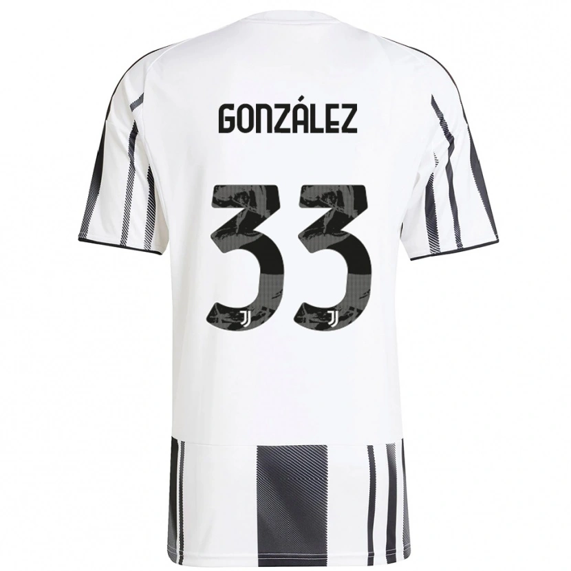 Danxen Uomo Maglia Facundo González #33 Bianco Nero Kit Gara Home 2025/26 Maglietta