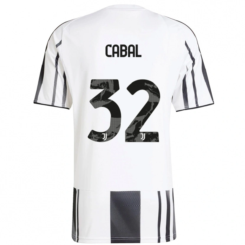 Danxen Uomo Maglia Juan Cabal #32 Bianco Nero Kit Gara Home 2025/26 Maglietta