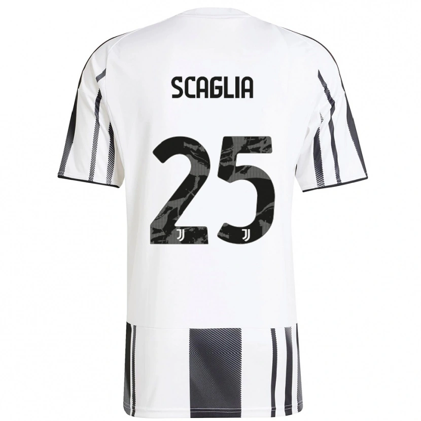 Danxen Uomo Maglia Simone Scaglia #25 Bianco Nero Kit Gara Home 2025/26 Maglietta