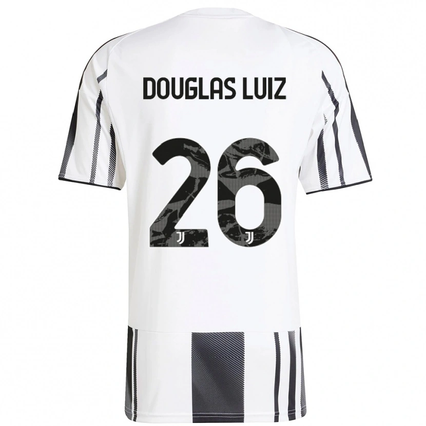 Danxen Uomo Maglia Douglas Luiz #26 Bianco Nero Kit Gara Home 2025/26 Maglietta