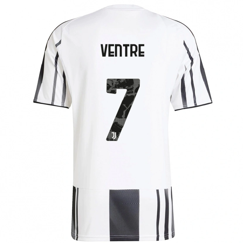 Danxen Uomo Maglia Alessandro Ventre #7 Bianco Nero Kit Gara Home 2025/26 Maglietta