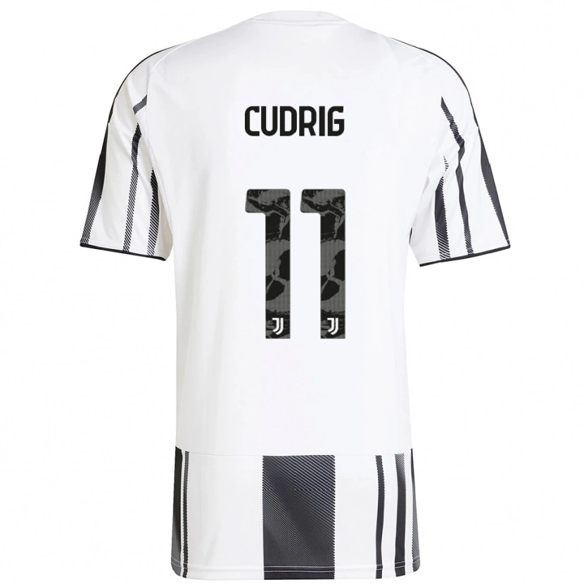 Danxen Uomo Maglia Nicolò Cudrig #11 Bianco Nero Kit Gara Home 2025/26 Maglietta