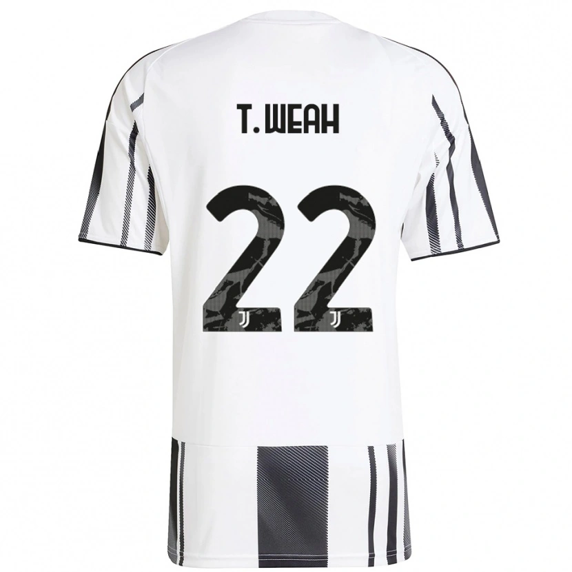 Danxen Uomo Maglia Timothy Weah #22 Bianco Nero Kit Gara Home 2025/26 Maglietta