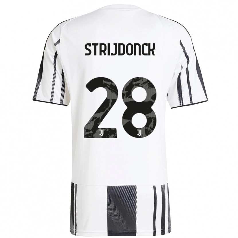 Danxen Uomo Maglia Bayron Strijdonck #28 Bianco Nero Kit Gara Home 2025/26 Maglietta