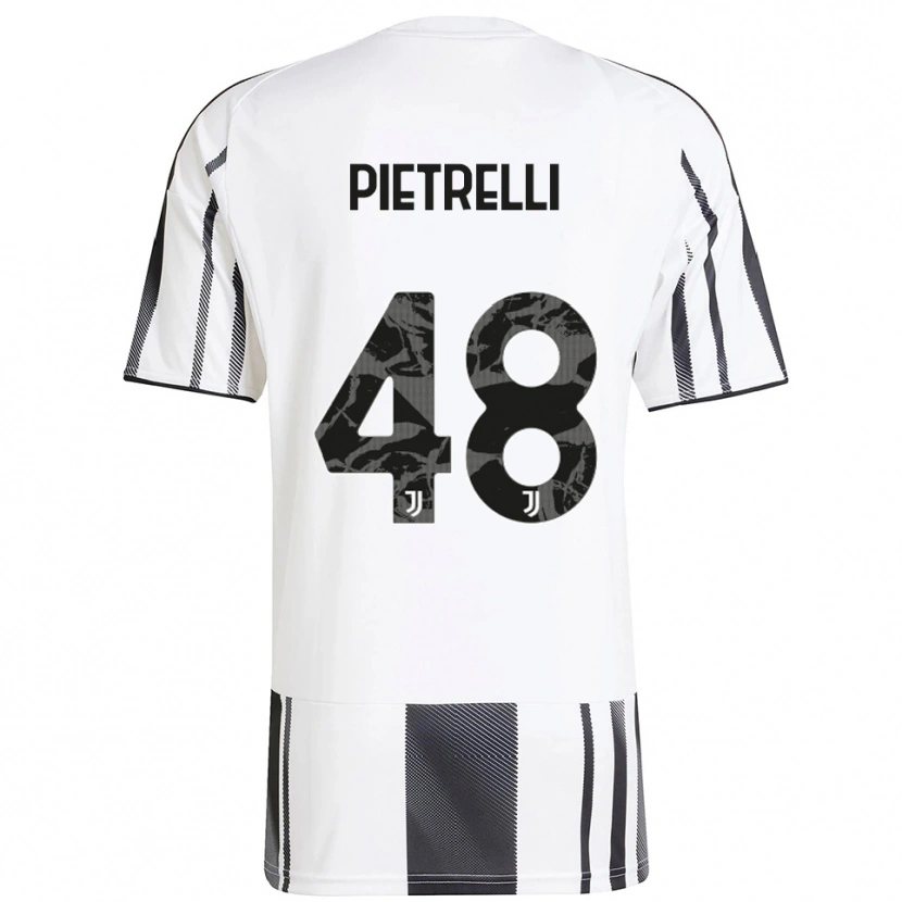 Danxen Uomo Maglia Alessandro Pietrelli #48 Bianco Nero Kit Gara Home 2025/26 Maglietta
