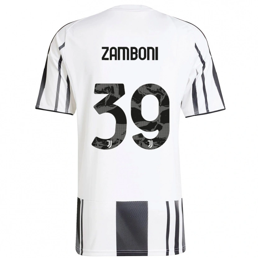 Danxen Uomo Maglia Marta Zamboni #39 Bianco Nero Kit Gara Home 2025/26 Maglietta