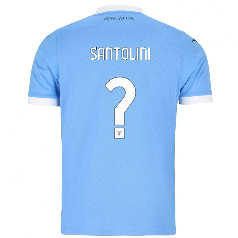 Danxen Uomo Maglia Emanuele Santolini #0 Azzurro Bianco Kit Gara Home 2025/26 Maglietta