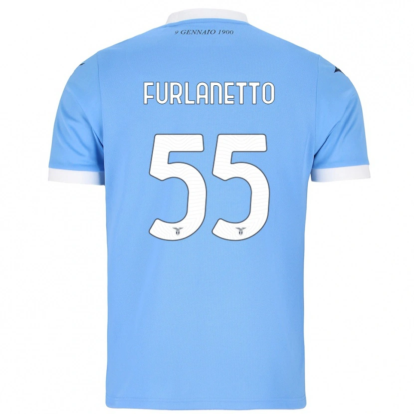Danxen Uomo Maglia Alessio Furlanetto #55 Azzurro Bianco Kit Gara Home 2025/26 Maglietta