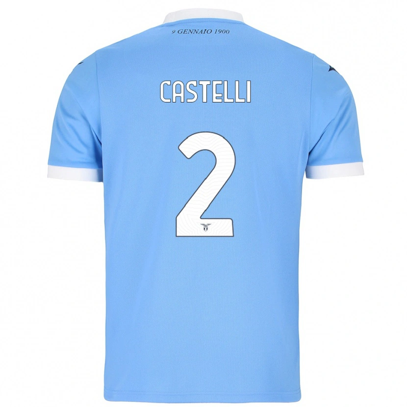 Danxen Uomo Maglia Valerio Castelli #2 Azzurro Bianco Kit Gara Home 2025/26 Maglietta