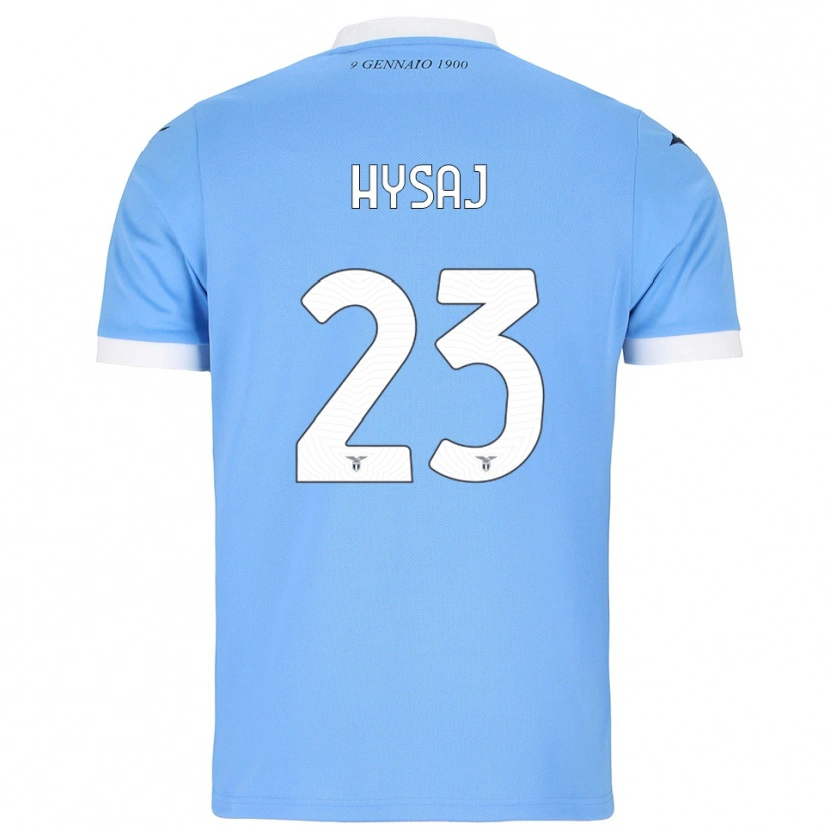 Danxen Uomo Maglia Elseid Hysaj #23 Azzurro Bianco Kit Gara Home 2025/26 Maglietta