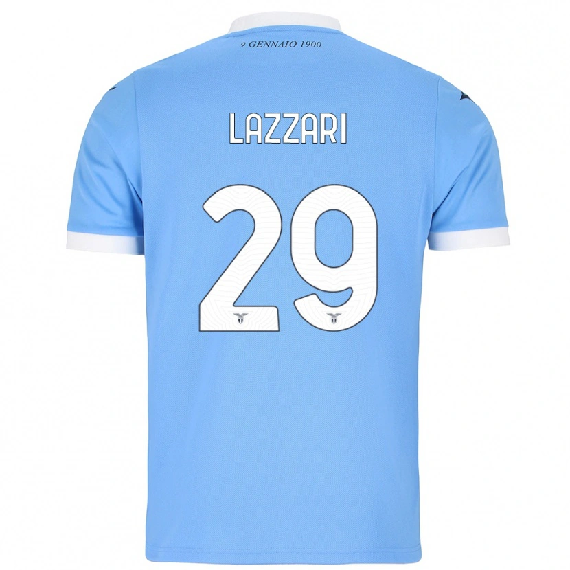 Danxen Uomo Maglia Manuel Lazzari #29 Azzurro Bianco Kit Gara Home 2025/26 Maglietta