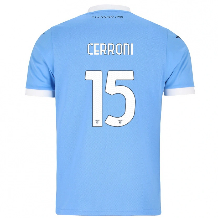 Danxen Uomo Maglia Leonardo Cerroni #15 Azzurro Bianco Kit Gara Home 2025/26 Maglietta
