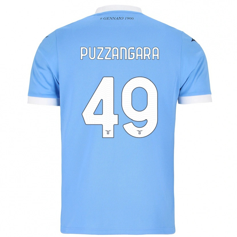 Danxen Uomo Maglia Angelo Antonio Puzzangara #49 Azzurro Bianco Kit Gara Home 2025/26 Maglietta