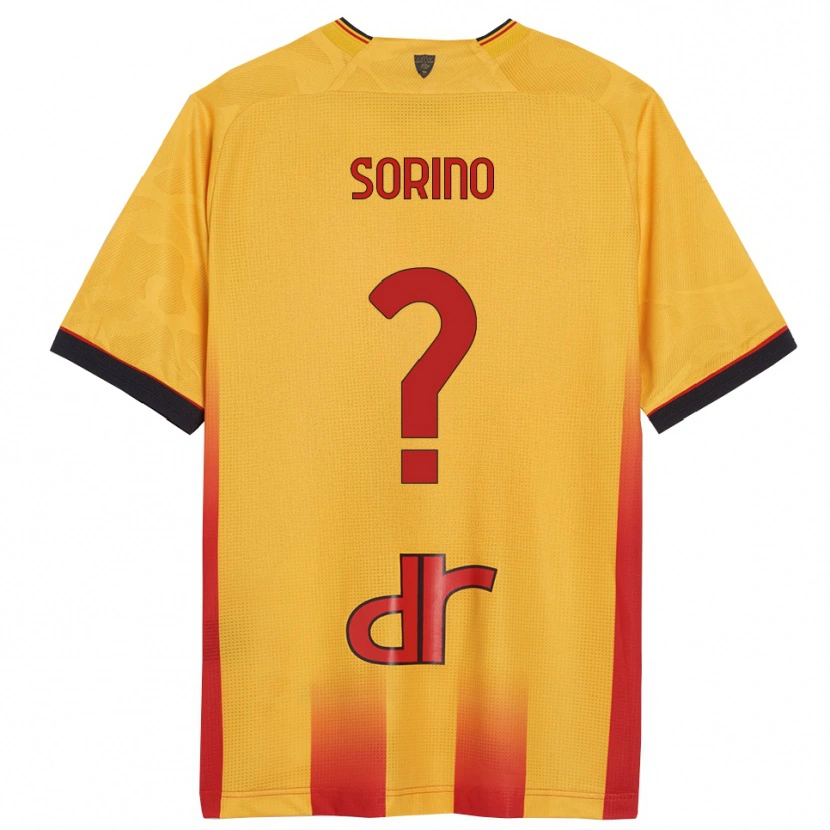 Danxen Uomo Maglia Andrea Sorino #0 Giallo Arancione Kit Gara Home 2025/26 Maglietta