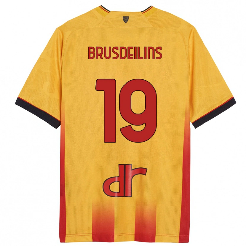 Danxen Uomo Maglia Bilal Brusdeilins #19 Giallo Arancione Kit Gara Home 2025/26 Maglietta